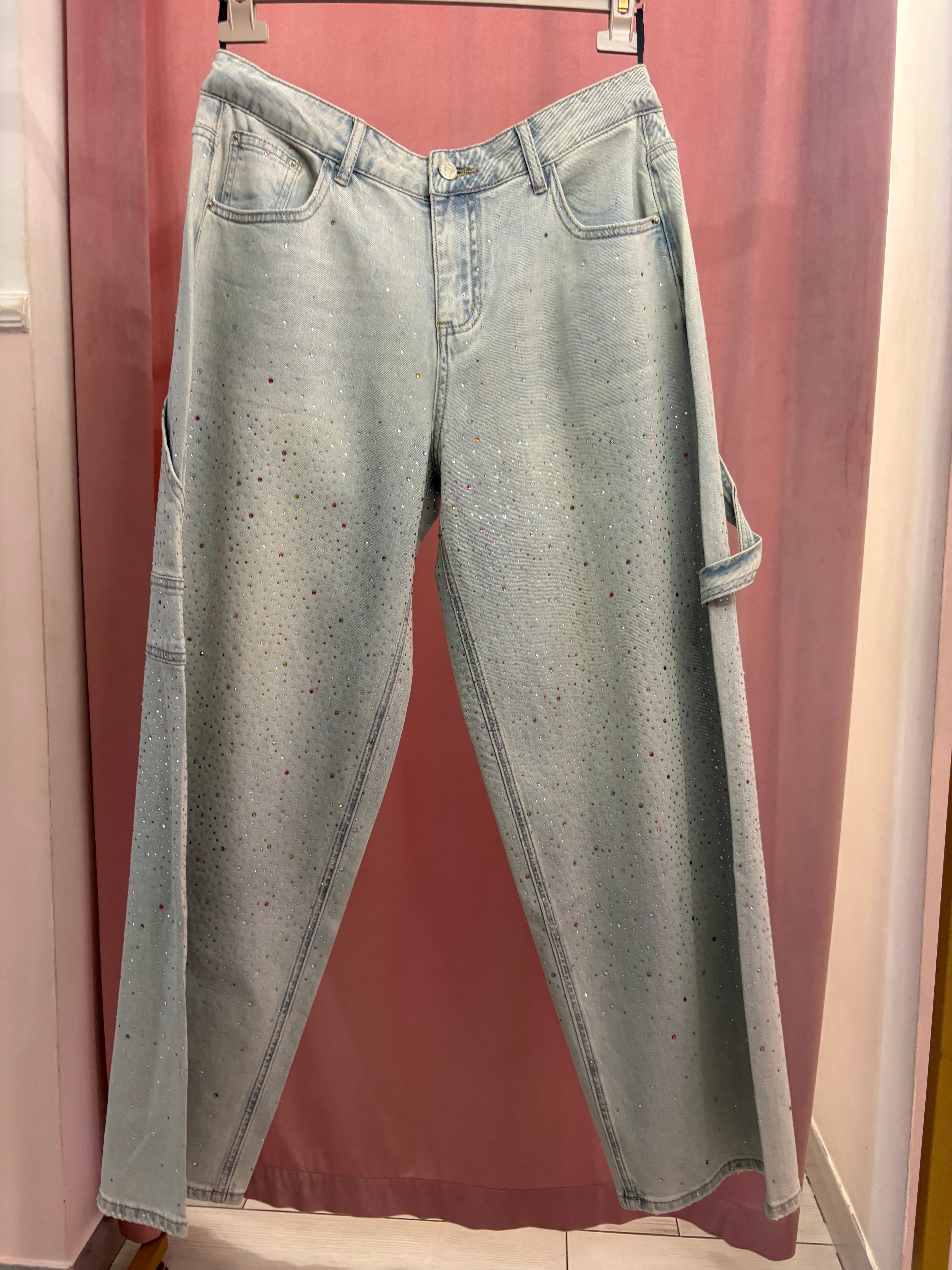 Jeans Balloon strass multicolor