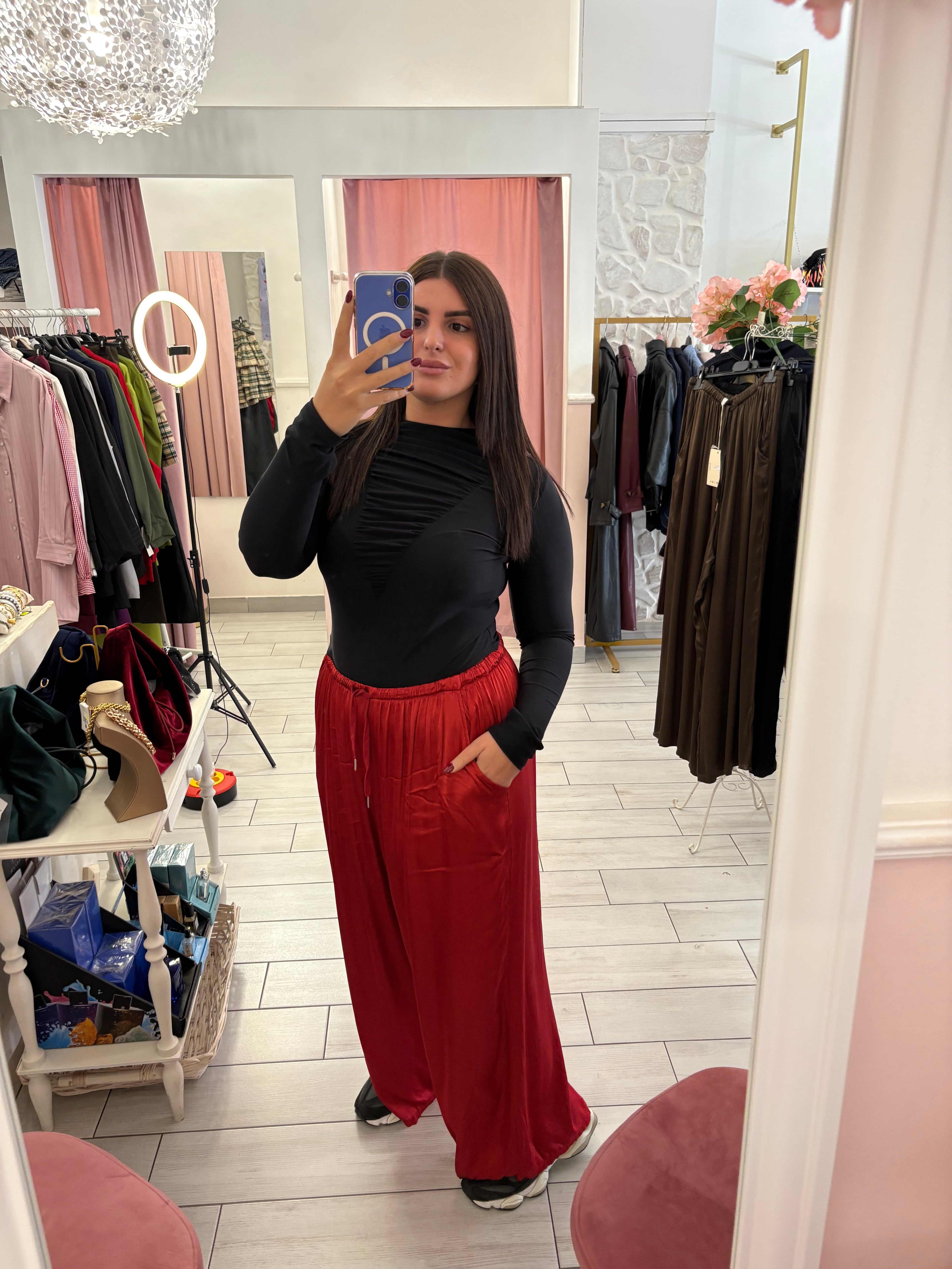 Pantalone in raso