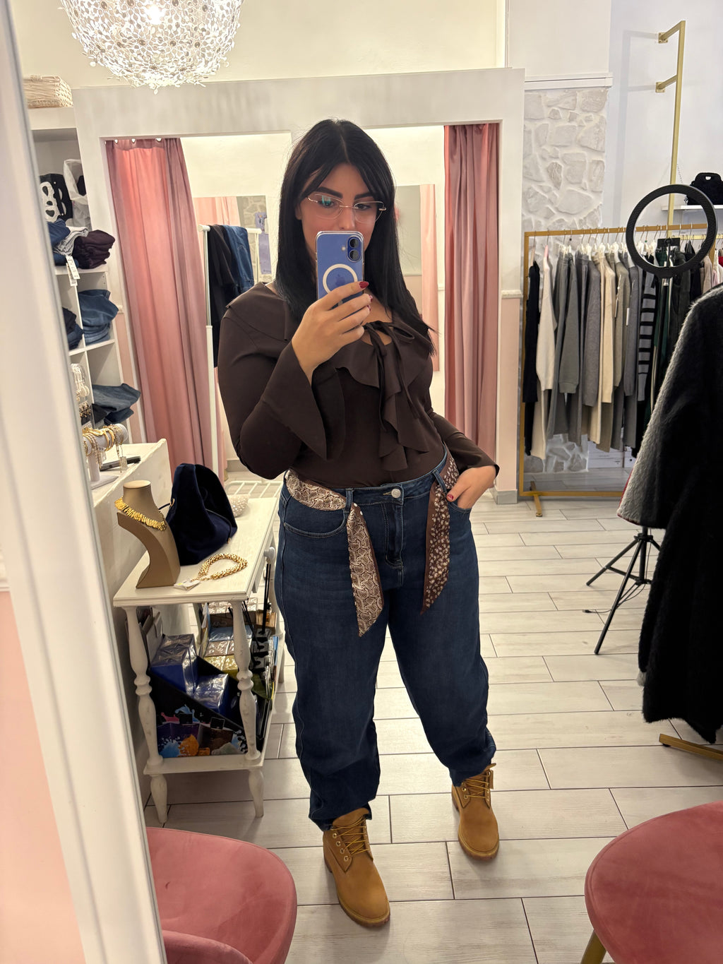 Jeans Balloon con foulard